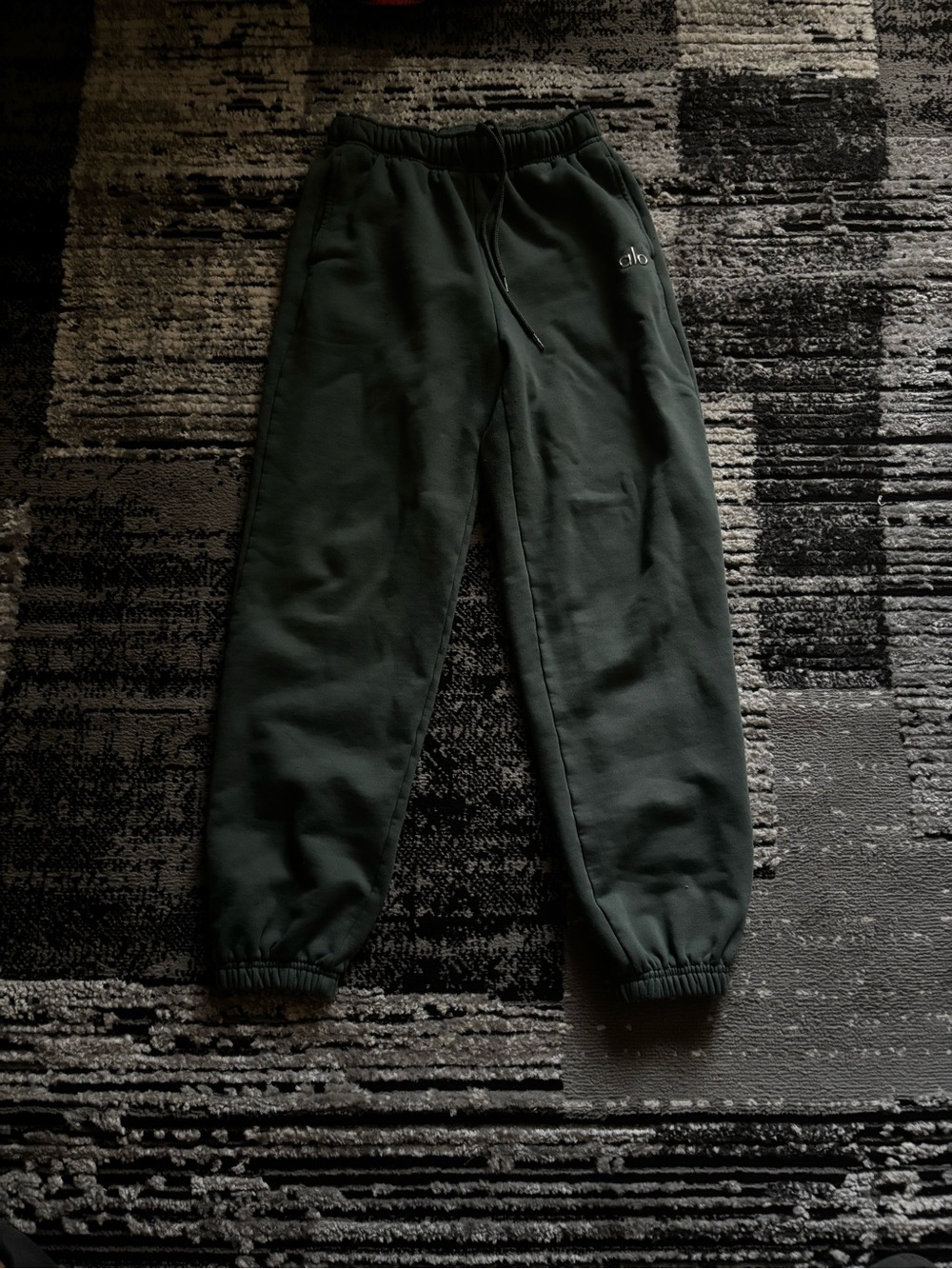 ALO Yoga Kids Forest Green Fleece Joggers